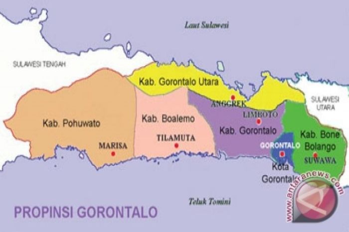Peta gorontalo kabupaten provinsi wilayah penduduk Peta gorontalo kabupaten provinsi wilayah penduduk