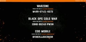 Call o f duty redeem code