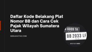 Kode plat bb sumatera utara