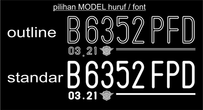 Font plat nomor